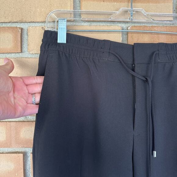Club Monaco Pants Cuffed Pleated Elastic Waistband Back‎ Pocket Black W US 6 - Picture 7 of 8